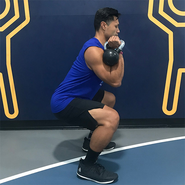 3 Kettlebell Moves to Build Muscle - Double-Racked Kettlebell Squats